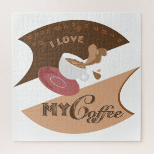 Ich liebe meinen Kaffee Retro Java Puzzle