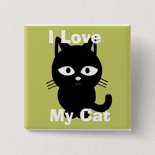 Ich liebe meinen Katzen-Button Button (Vorderseite)