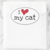 Ich Liebe meinen Katzenaufkleber Ovaler Aufkleber (Tasche)