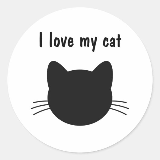 Ich Liebe meinen Katzenaufkleber Runder Aufkleber (Vorderseite)