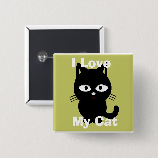 Ich Liebe meinen Katzenknopf Button (Vorne & Hinten)