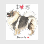 Ich Liebe meinen Keeshond Vinyl Sticker (Blatt)