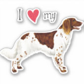 Ich Liebe meinen kleinen Munsterlander Vinyl Stick Aufkleber (Vorderseite)