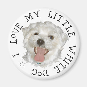 Ich liebe meinen kleinen weißen Hund Maltese Magnet