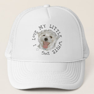 Ich liebe meinen kleinen weißen Hund Maltese Truckerkappe