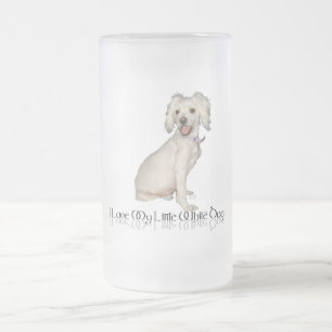 Ich liebe meinen kleinen weißen Hund - Poodle / Bi Mattglas Bierglas