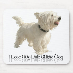 Ich liebe meinen kleinen weißen Hund - Westie Mousepad