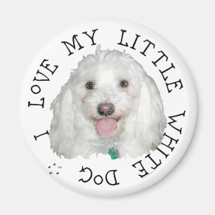 Ich liebe meinen kleinen weißen (Rettungs)hund Magnet