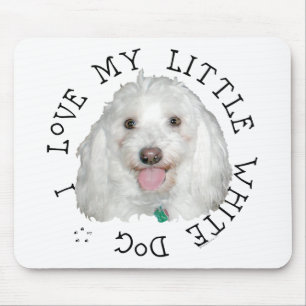 Ich liebe meinen kleinen weißen (Rettungs)hund Mousepad