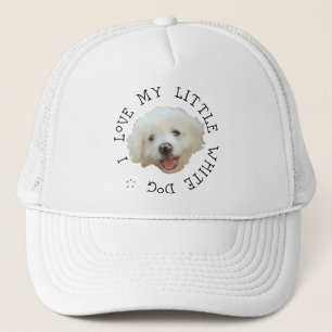 Ich liebe meinen kleinen weißen Rettungshund Truckerkappe