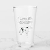 Ich Liebe meinen Kuh-Kulator Funny Mathe Calculato Glas (Vorderseite)