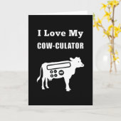 Ich Liebe meinen Kuh-Kulator Funny Mathe Calculato Karte (Gelbe Blume)