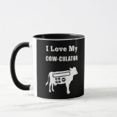 Ich Liebe meinen Kuh-Kulator Funny Mathe Calculato Tasse (Links)