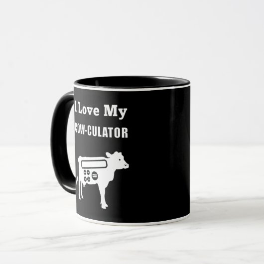 Ich Liebe meinen Kuh-Kulator Funny Mathe Calculato Tasse (Vorderseite Links)