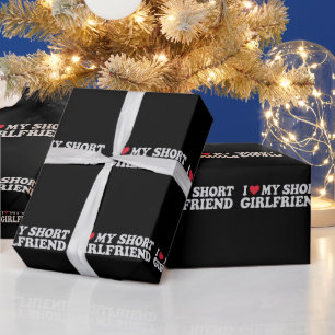 Ich liebe meinen kurzen Freund Mädchen Junge Paar Geschenkpapier
