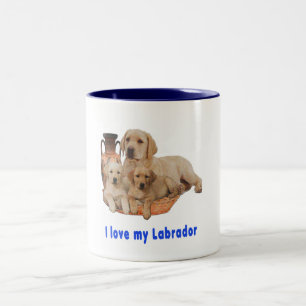 Ich liebe meinen Labrador-Kaffeebecher Zweifarbige Tasse