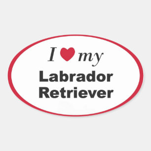 Ich liebe meinen Labrador Retriever Herz-Aufkleber Ovaler Aufkleber