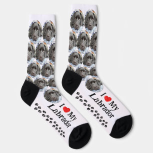 Ich liebe meinen Labrador schwarzen Lab Custom-Hun Socken