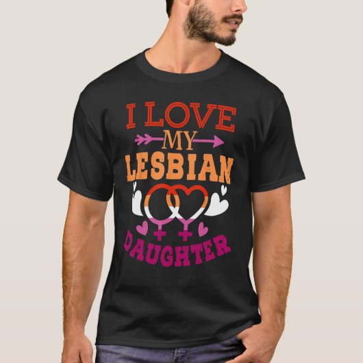 Ich Liebe meinen lesbischen Tochter LGBTQ Mama Vat T-Shirt (Vorderseite)