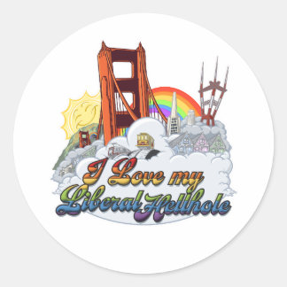 Ich Liebe meinen liberalen Höllensticker Runder Aufkleber