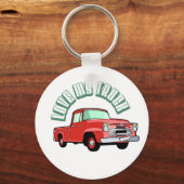 Ich Liebe meinen LKW - Alter, klassischer roter Li Schlüsselanhänger (Vorderseite)