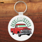 Ich Liebe meinen LKW - Alter, klassischer roter Li Schlüsselanhänger (Vorderseite)