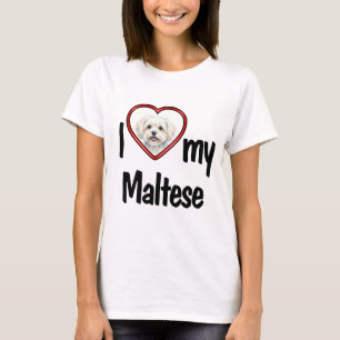 Ich liebe meinen Malteser - Red Heart Foto deines  T-Shirt