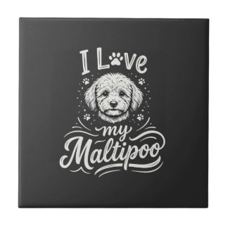 Ich liebe meinen Maltipoo-Hundefreund Fliese