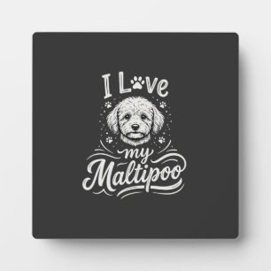 Ich liebe meinen Maltipoo-Hundefreund Fotoplatte