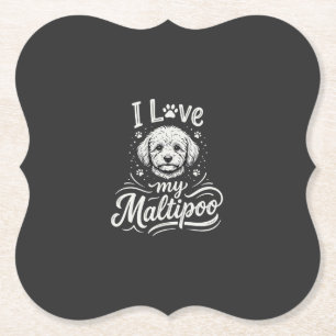 Ich liebe meinen Maltipoo-Hundefreund Untersetzer
