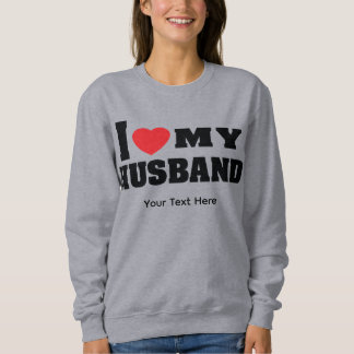 Ich liebe meinen Mann Text mit rotem Herzsymbol Sweatshirt