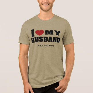 Ich liebe meinen Mann Text mit rotem Herzsymbol Tri-Blend Shirt