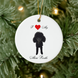 Ich Liebe meinen Mini-Poodle-Standard Keramik Ornament
