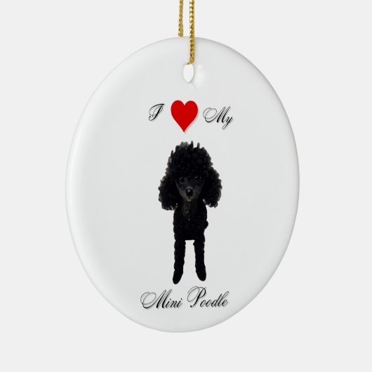 Ich Liebe meinen Mini-Poodle-Standard Keramik Ornament (Rechts)