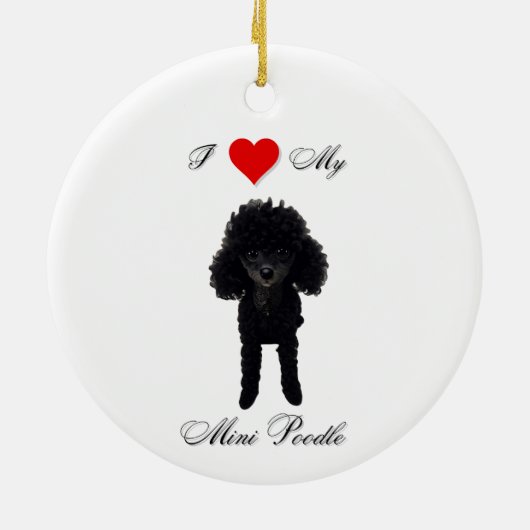 Ich Liebe meinen Mini-Poodle-Standard Keramik Ornament (Hinten)