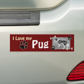 Ich Liebe meinen Mops Autoaufkleber (Auf Auto)