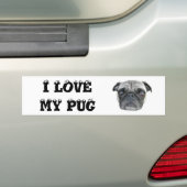 Ich Liebe meinen Mops Autoaufkleber (Auf Auto)