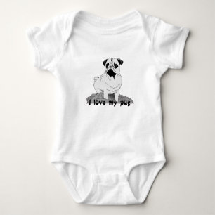 Ich Liebe meinen Mops! Baby-Karosserieanzug Baby Strampler