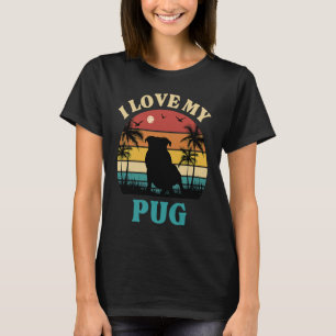 Ich liebe meinen Mops-Hund-Geschenk-Süßer Mops 4 T-Shirt