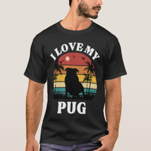 Ich liebe meinen Mops-Hund-Geschenk-Süßer Mops T-Shirt