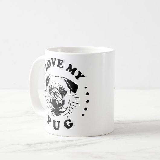 Ich Liebe meinen Mops Kaffeetasse (Vorderseite Links)