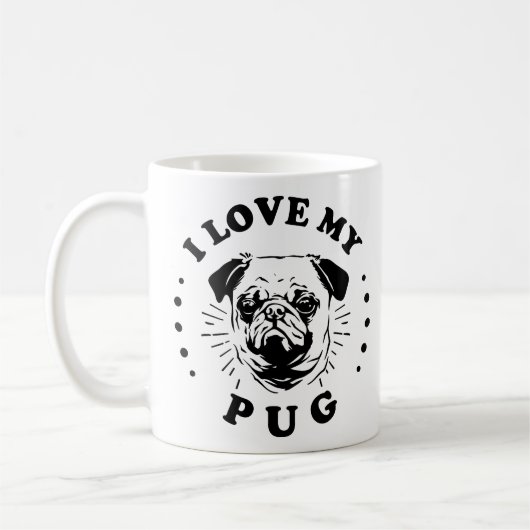 Ich Liebe meinen Mops Kaffeetasse (Links)