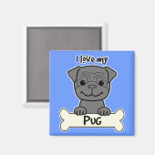 Ich Liebe meinen Mops Magnet (Vorderseite/Rückseite)