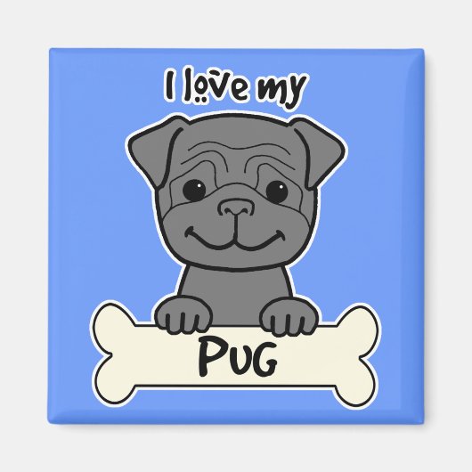 Ich Liebe meinen Mops Magnet (Vorne)