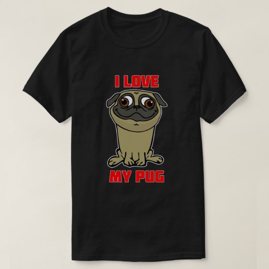 Ich Liebe meinen Mops T-Shirt (Design vorne)