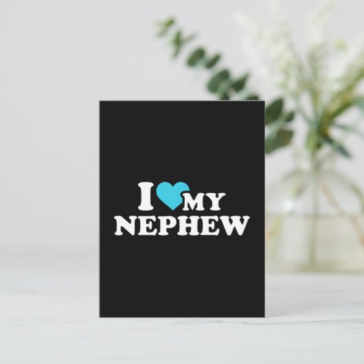 Ich Liebe meinen Neffen Postkarte (Stehend Vorderseite)