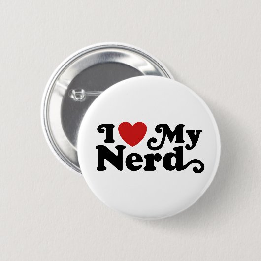 Ich Liebe meinen Nerd Button (Vorne & Hinten)