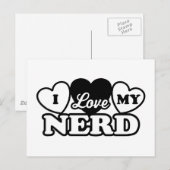 Ich Liebe meinen Nerd Postkarte (Vorne/Hinten)