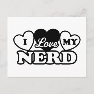 Ich Liebe meinen Nerd Postkarte