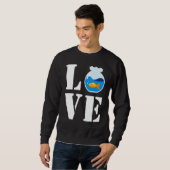 Ich Liebe meinen Niedlichen kleinen Fisch in Fisch Sweatshirt (Vorne ganz)